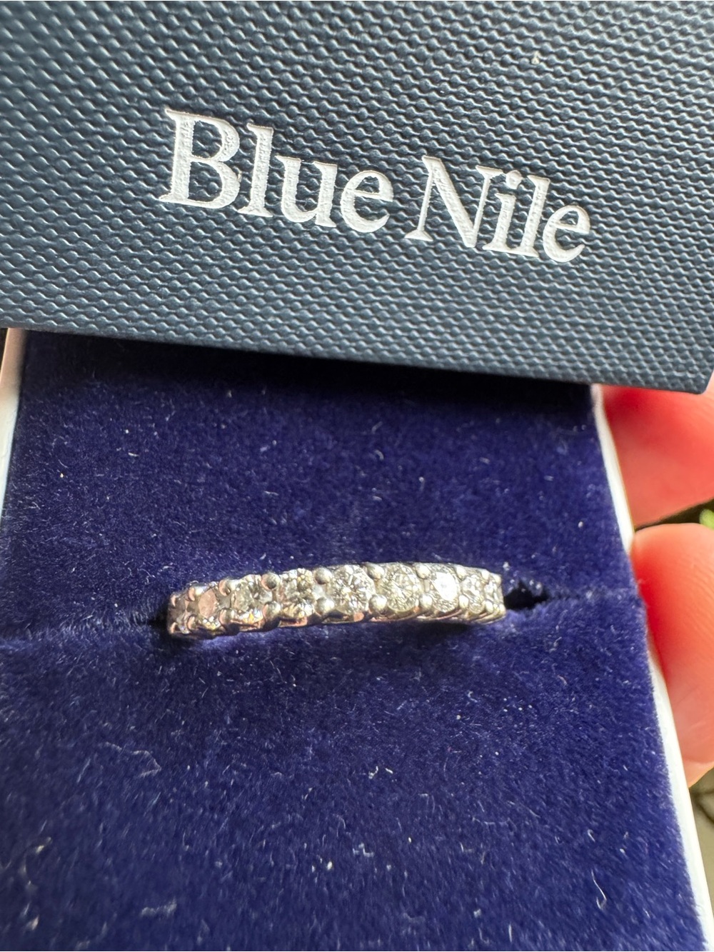 Platinum $6550. Blue Nile Diamond Eternity Band Ring - Picture 13 of 16